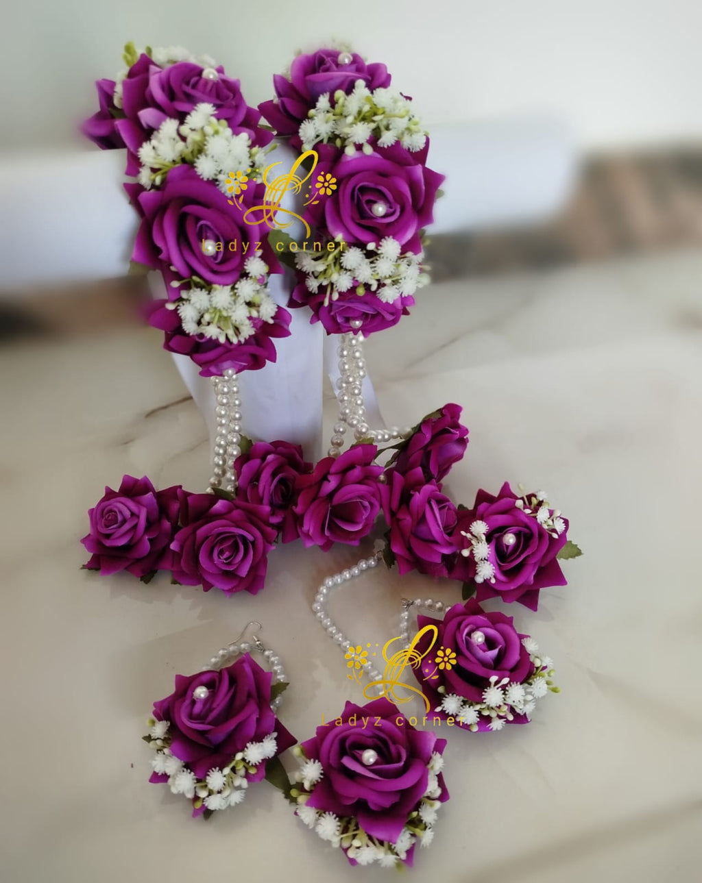 Magenta Gajraset - Velvet Rose Gajraset