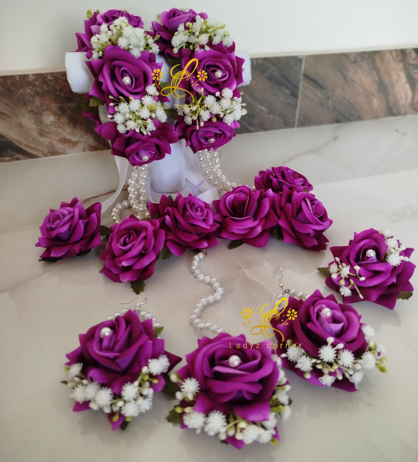 Magenta Gajraset - Velvet Rose Gajraset