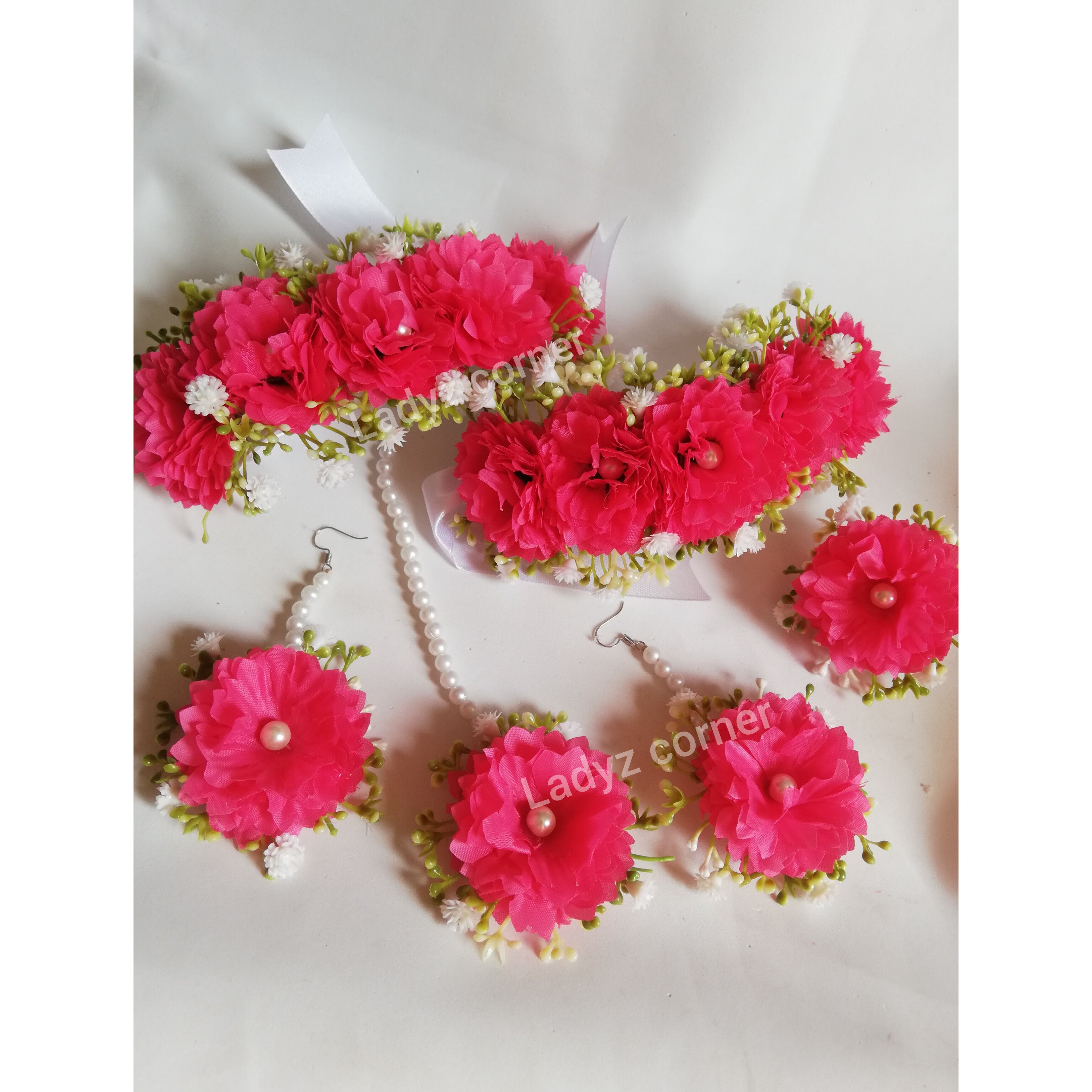 Pink Gajraset - Fabric Gajraset