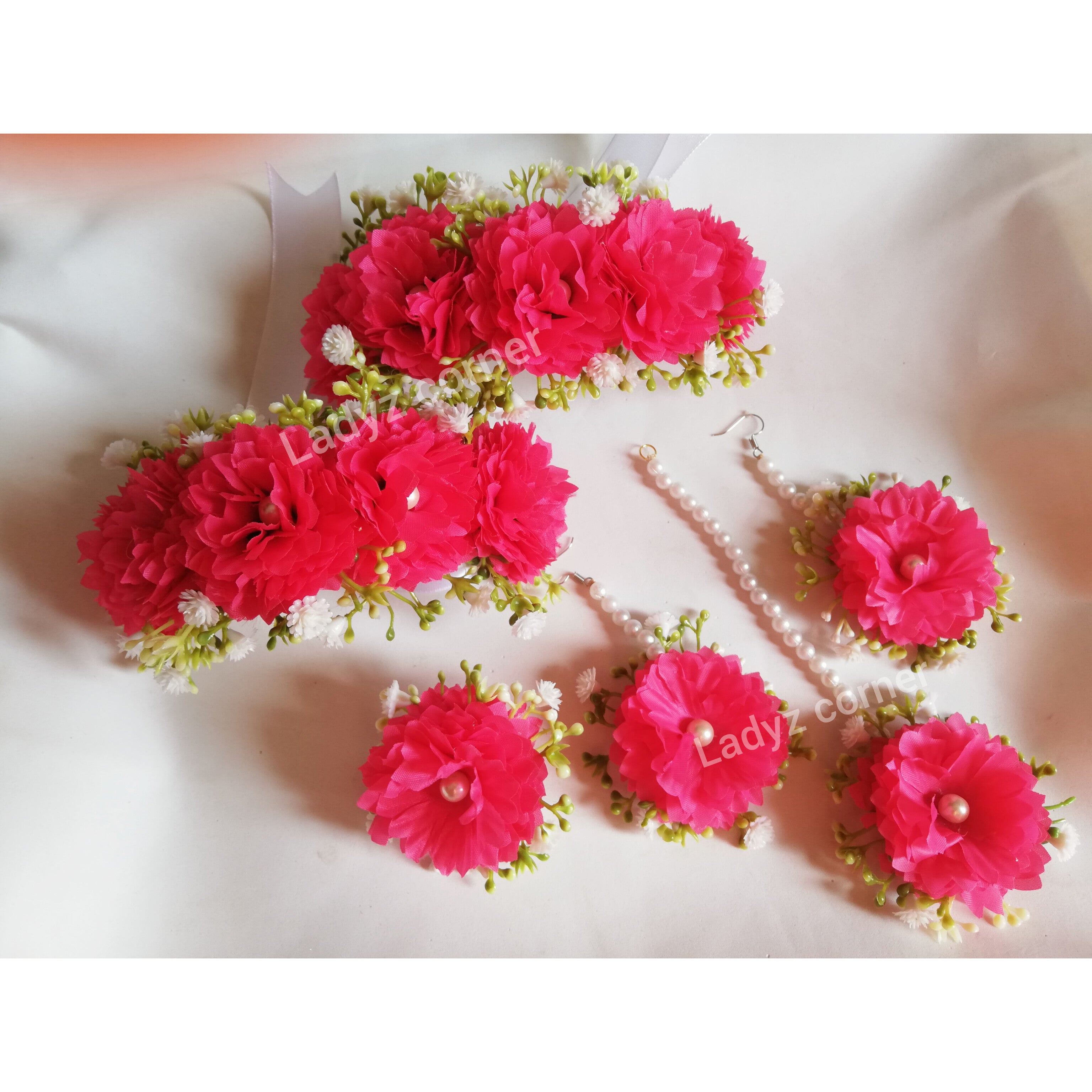 Pink Gajraset - Fabric Gajraset