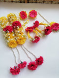 Miyo Bridal Gajraset - Yellow+Pink Gajraset