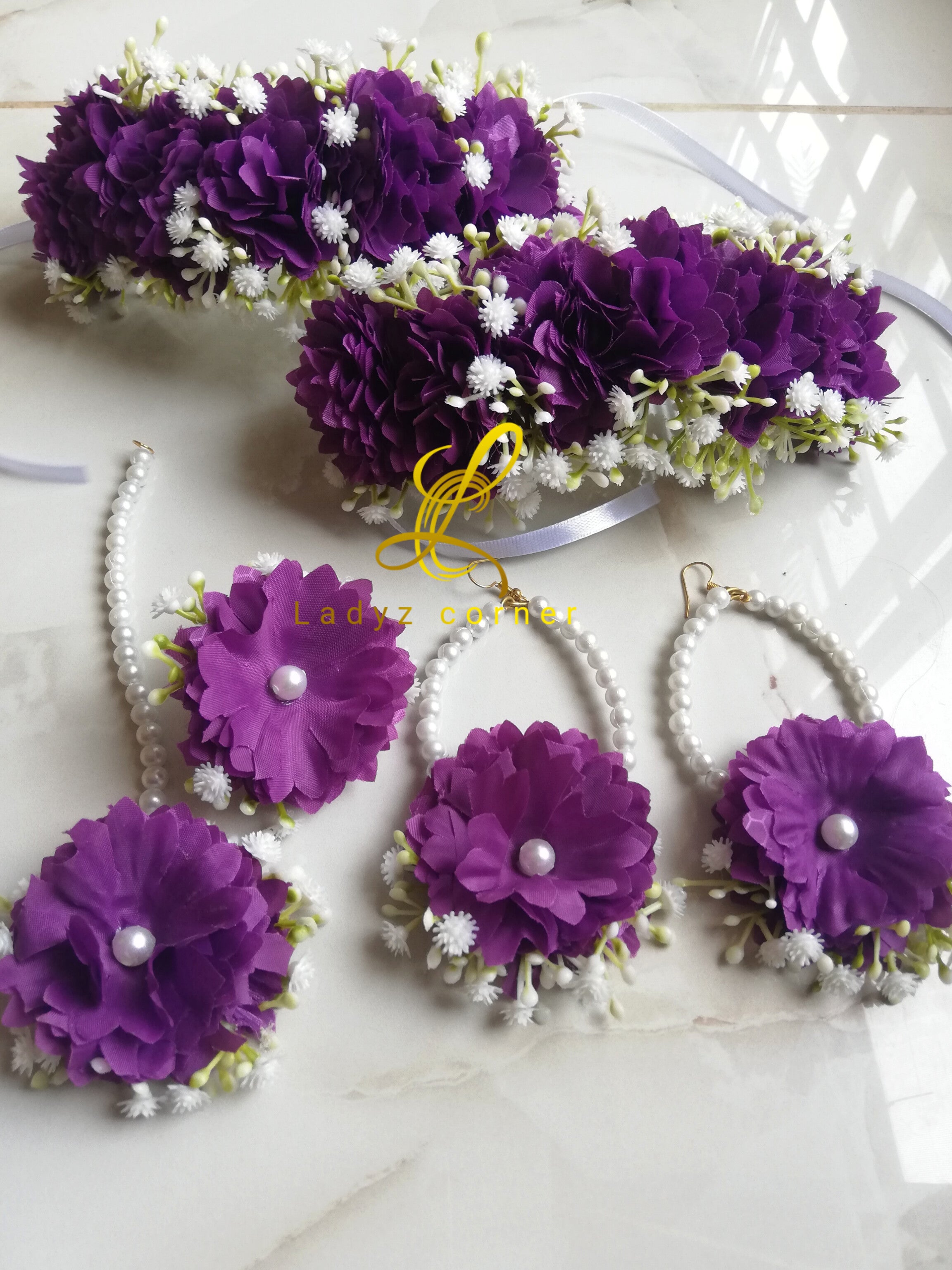 Purple Bridal Gajraset