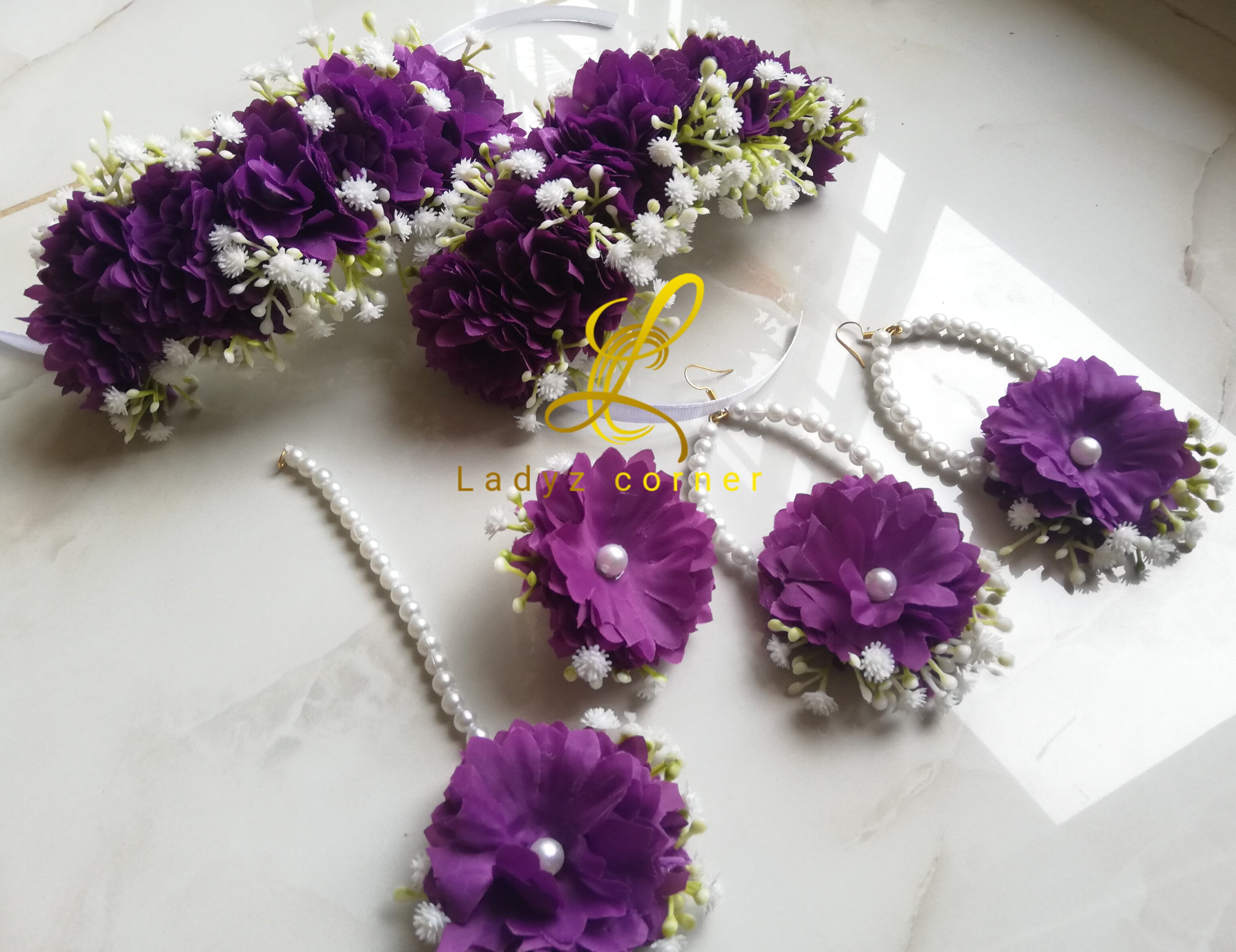 Purple Bridal Gajraset