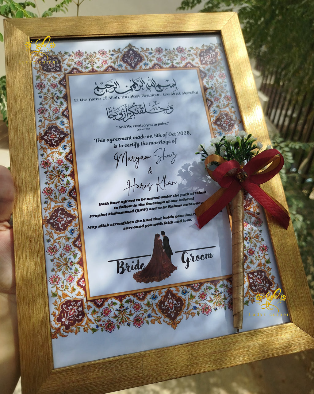 Nikkah Frame With Nikkah Pen