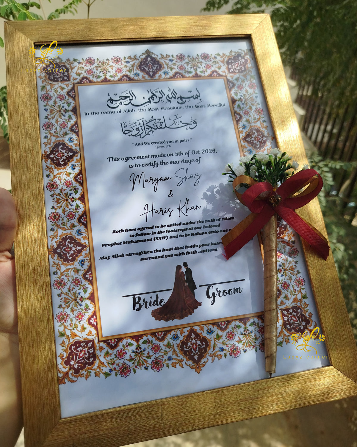 Nikkah Frame With Nikkah Pen
