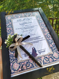 Nikkah Frame With Nikkah Pen - Black Theme Nikkah Frame
