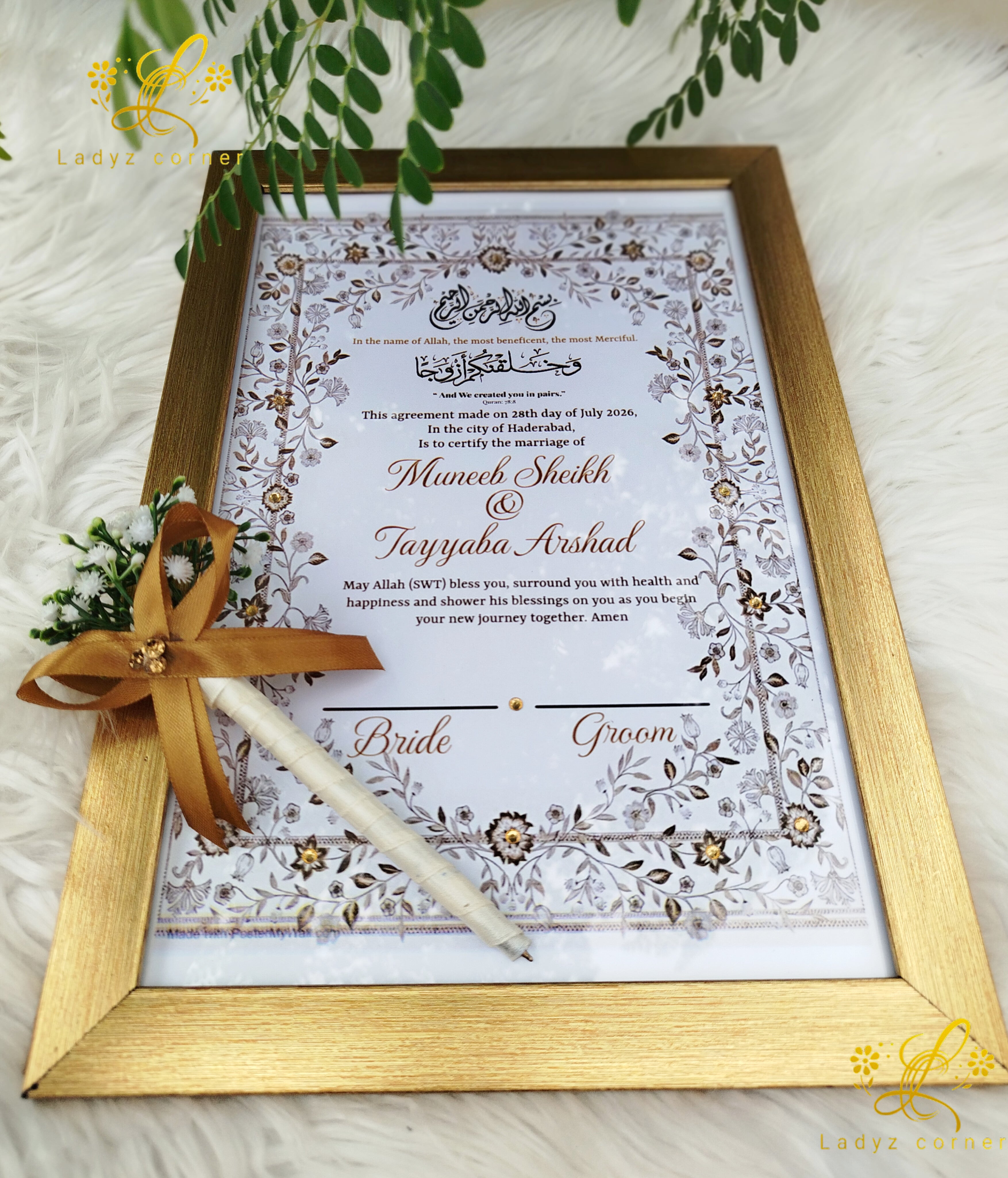 Nikkah Frame With Pen