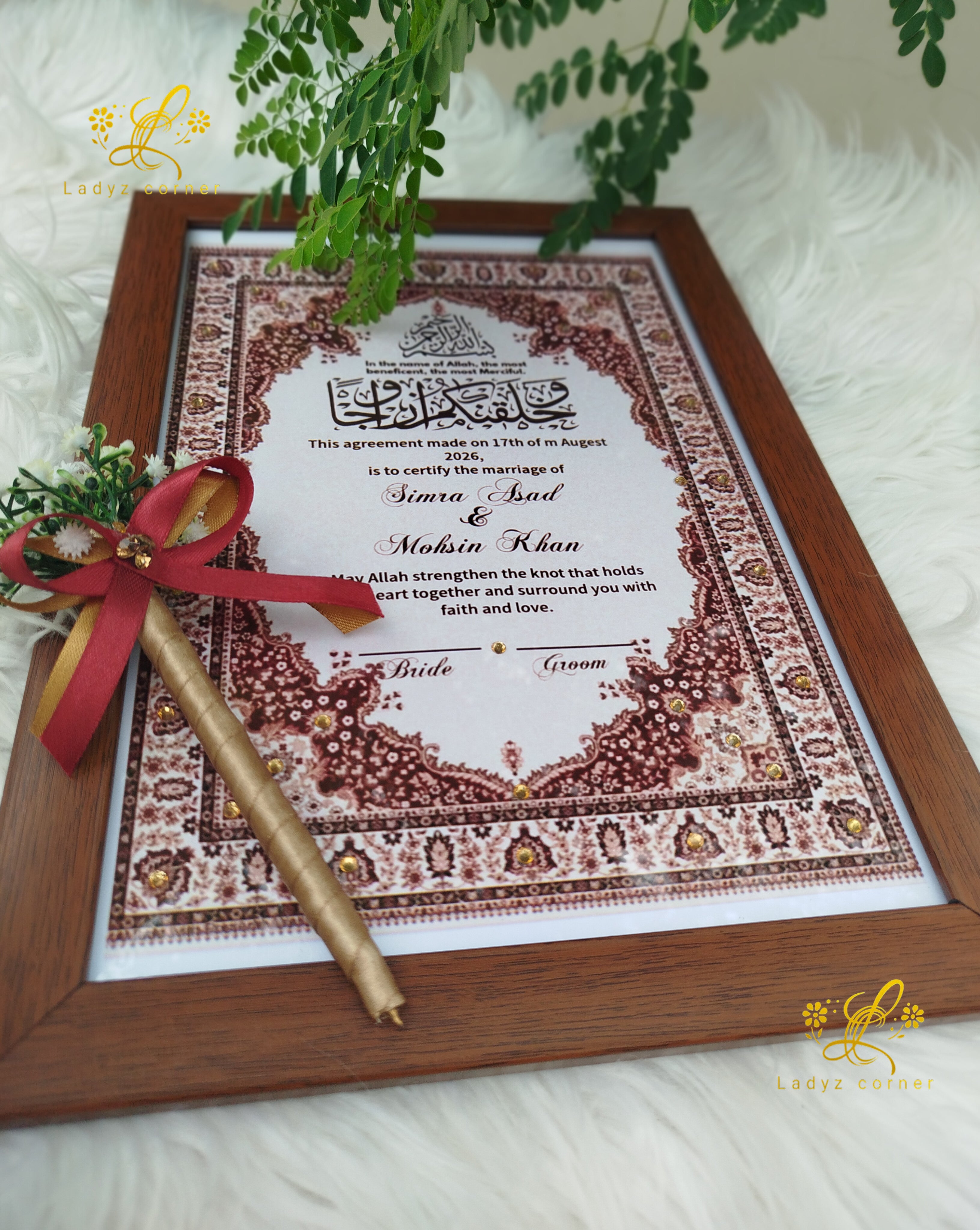 Nikkah Frame With FREE Nikkah Pen