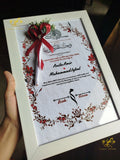 Nikkah Frame With Nikkah Pen - Red Theme