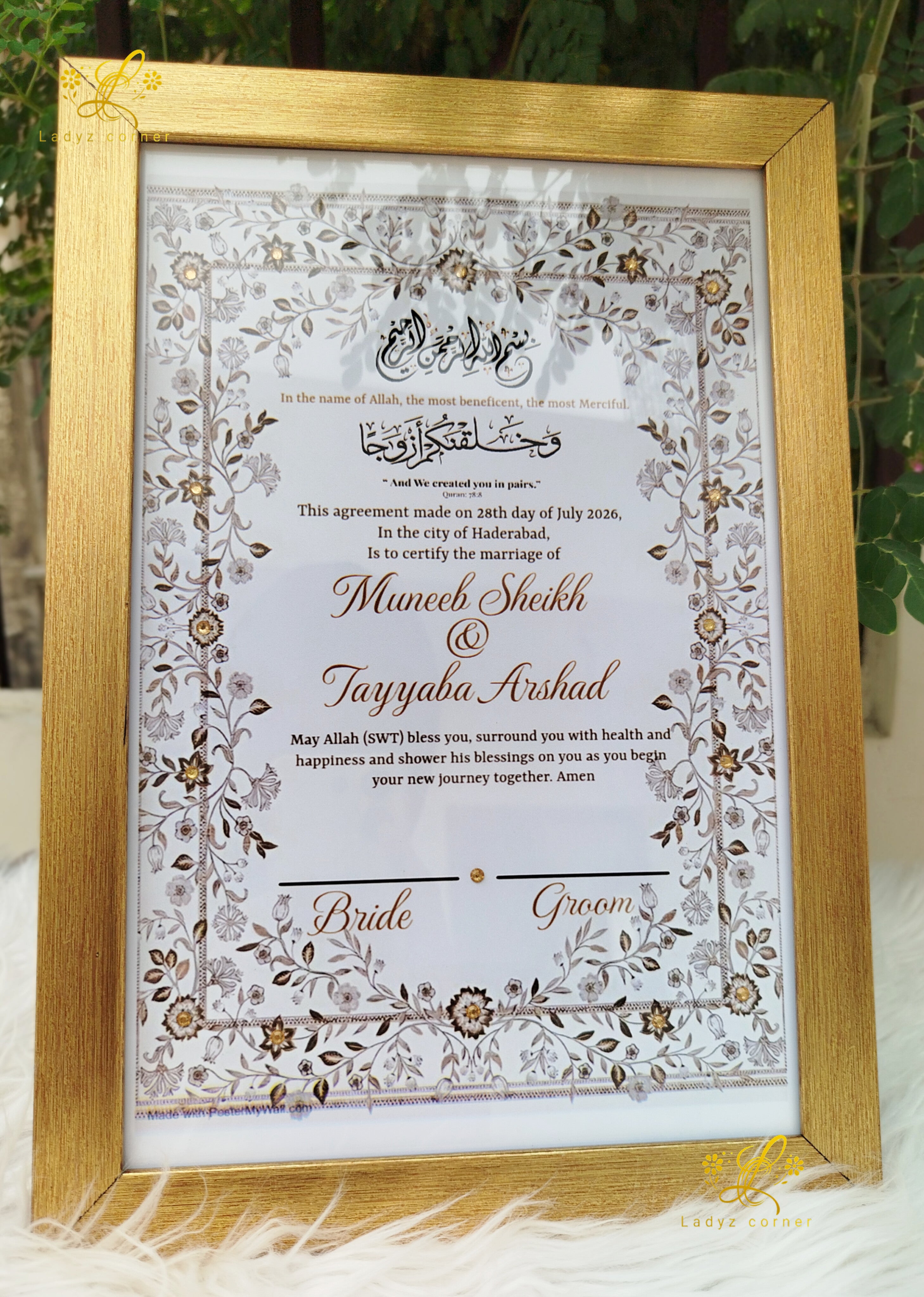 Nikkah Frame With Pen