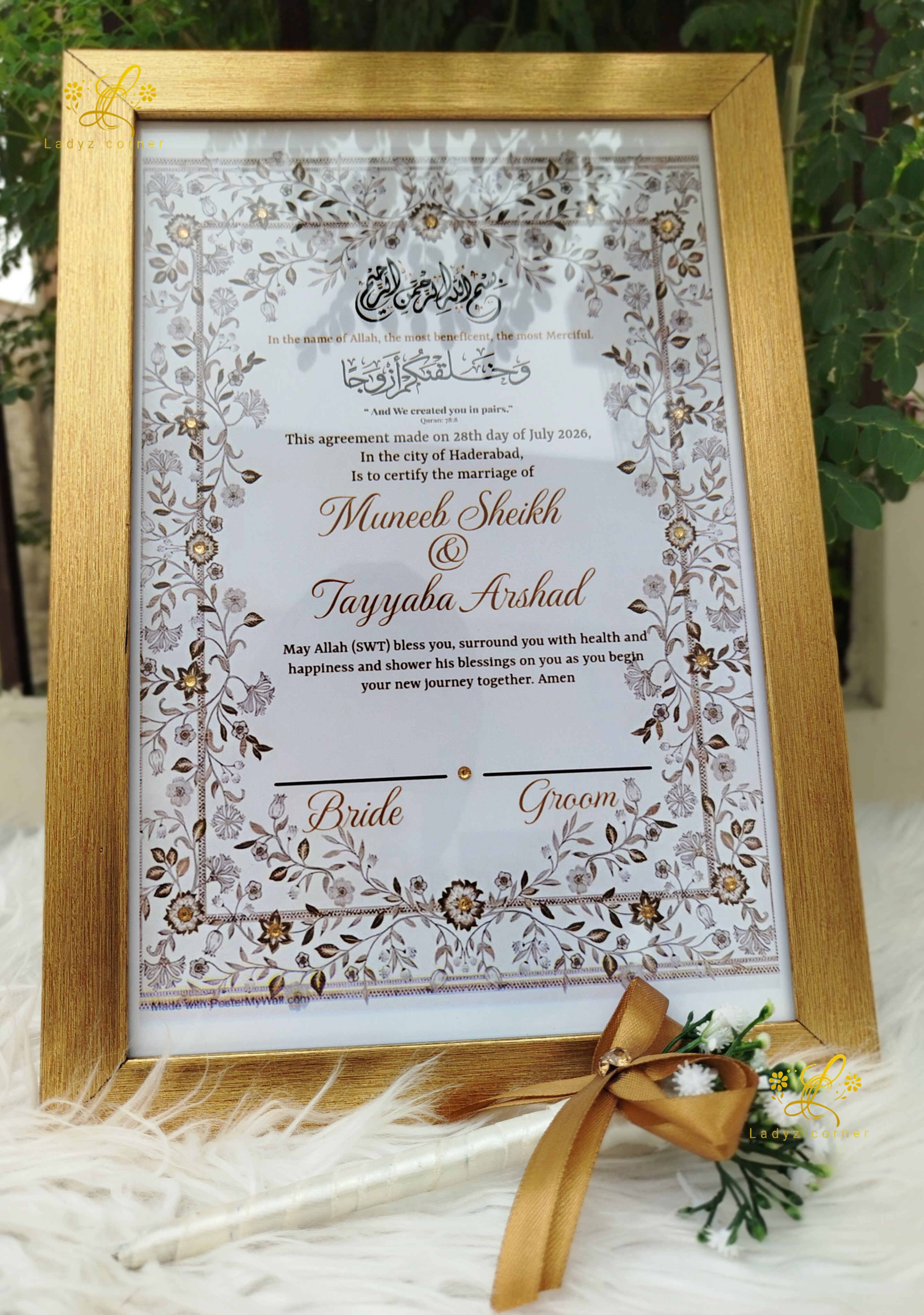 Nikkah Frame With Pen