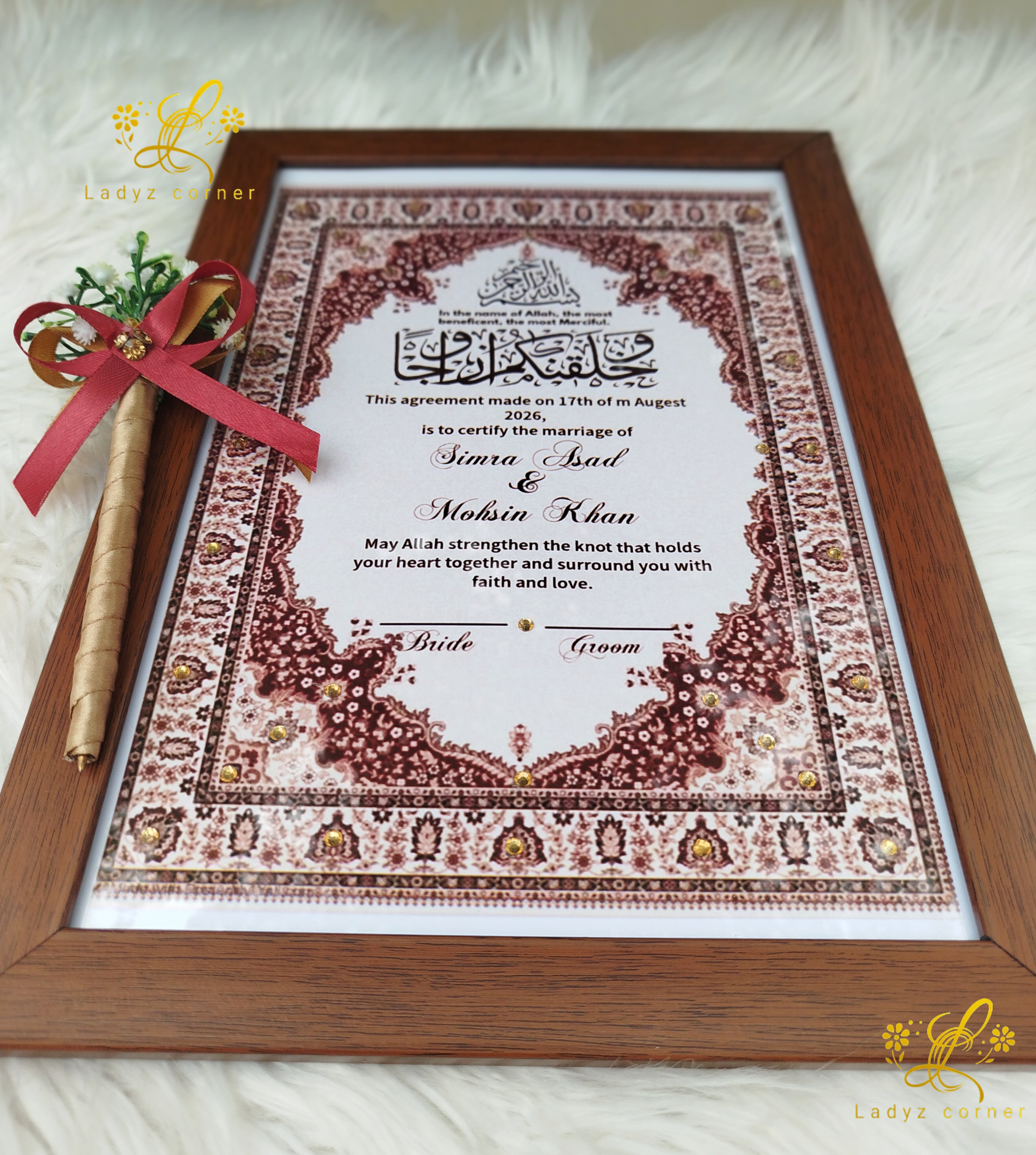 Nikkah Frame With FREE Nikkah Pen